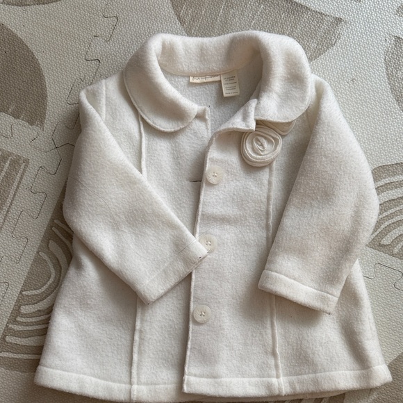 First Impressions Cream Kids Pea Coat - Picture 1 of 5